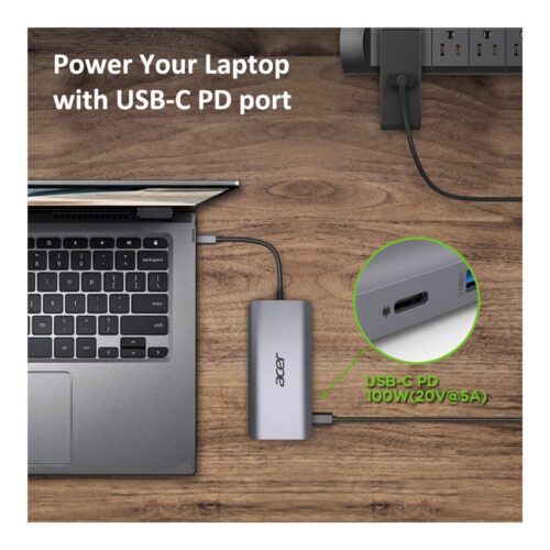 ACER 12-IN-1 TYPE-C DONGLE 2xUSB3.2 2xUSB2.0 2xHDMI DisplayPort Type C PowerDelivery SD Card reader TF Card reader 1000M Ethernet