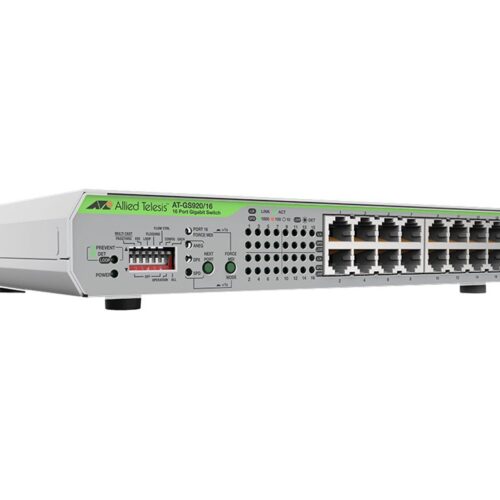 ALLIED 16x 10/100/1000T unmanaged switch with internal PSU EU Power Cord Configurable with DIP Switch