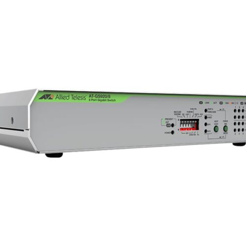 ALLIED 8x 10/100/1000T unmanaged switch with internal PSU EU Power Cord Configurable with DIP Switch