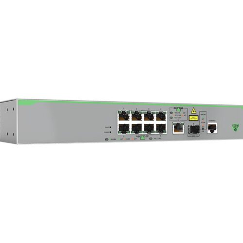ALLIED 8x 10/100T ports and 1x combo ports 100/1000X SFP or 10/100/1000T Copper Fixed AC power supply EU Power Cord