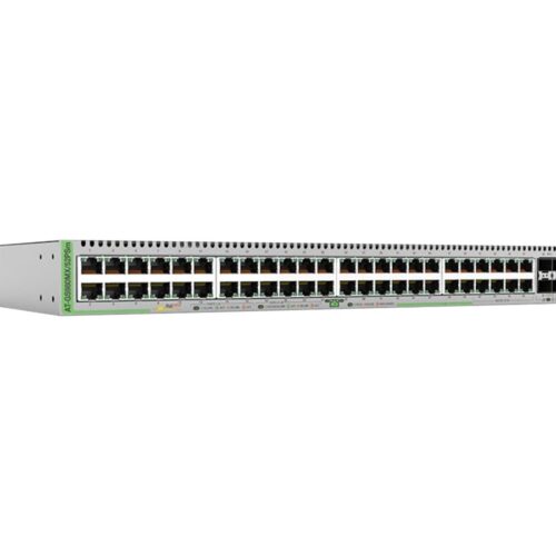 ALLIED L3 Stackable Switch 40x 10/100/1000-T PoE+ 8x 100M/1G/2.5G/5G-T PoE+ 4x SFP+ Ports single fixed PSU EU Power Cord