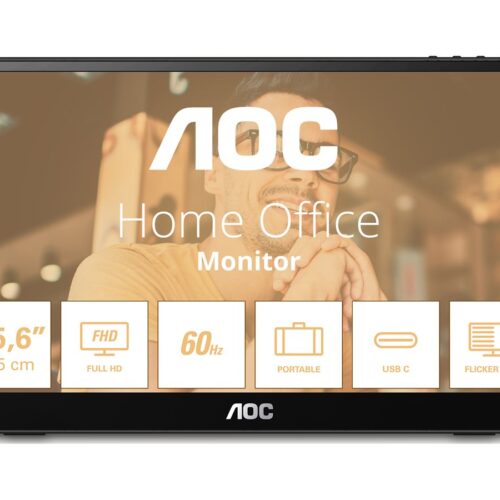 AOC 16T3EA 15.6p IPS 1920×1080 Monitor 4ms 16.9 USB Black/Grey