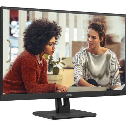 AOC 27E3UM 27″ – 1920 x 1080 Full HD (1080p) @ 75 Hz – VA – 300 cd/m² – 3000:1 – 4 ms – 2xHDMI, VGA, DisplayPort – HP- noir