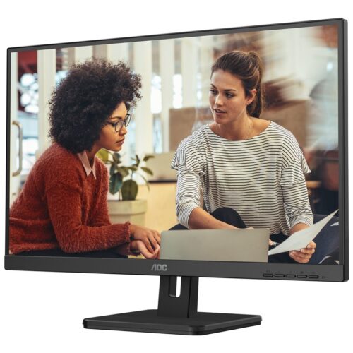 AOC 27E3UM 27″ – 1920 x 1080 Full HD (1080p) @ 75 Hz – VA – 300 cd/m² – 3000:1 – 4 ms – 2xHDMI, VGA, DisplayPort – HP- noir