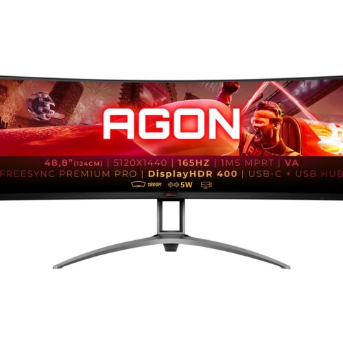 AOC AG493UCX2 49p Curved VA 32:9 DQHD 5120×1440 165Hz 550 cd/m2 1ms HDMI2.0x3 DP USB type C with DO USB3.2×3