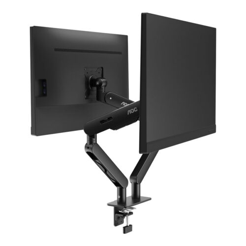 AOC AM420 bras pour – pour 2 écrans LCD / plasma – pour bureau – alliage d’aluminium – noir – Taille d’écran :17″-34″