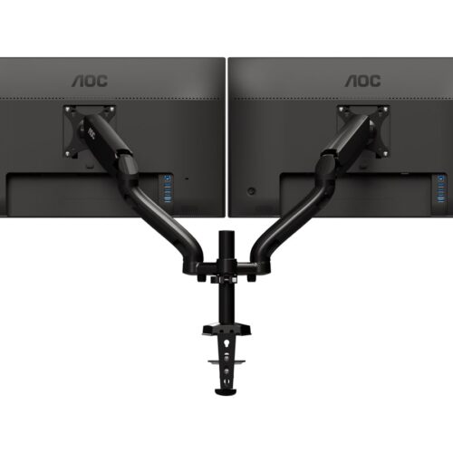 AOC AS110D0 bras réglable – pour 2 écrans LCD – alliage d’aluminium – Taille d’écran : jusqu’à 27 pouces – montrable sur bureau