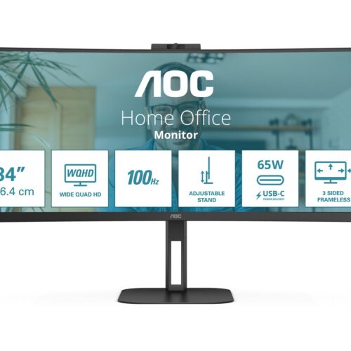 AOC CU34V5C/BK 34p monitor HDMI DP USB