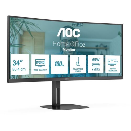 AOC CU34V5C/BK 34p monitor HDMI DP USB