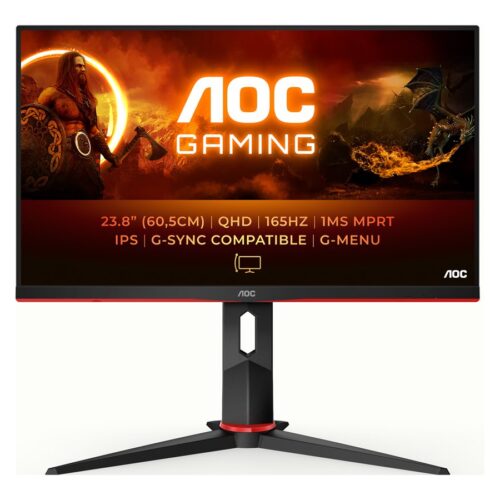 AOC Q24G2A/BK 23.8p Gaming Monitor IPS 2560×1440 1ms HDMI DP Black/Red