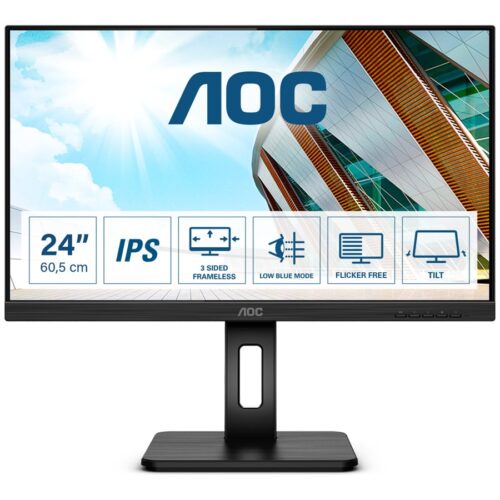 AOC Q24P2Q 23.8p 2560×1440 QHD IPS 250cd/m2 1000:1 4ms HDMI VGA DisplayPort haut-parleurs noir