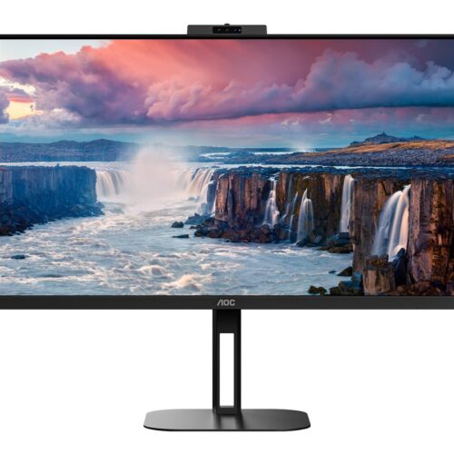 AOC Q27V5CW/BK Moniteur 27 » 2560 x 1440 QHD @ 75 Hz – IPS – 300 cd/m² HDMI, DisplayPort, USB-C – HP- WEBCAM