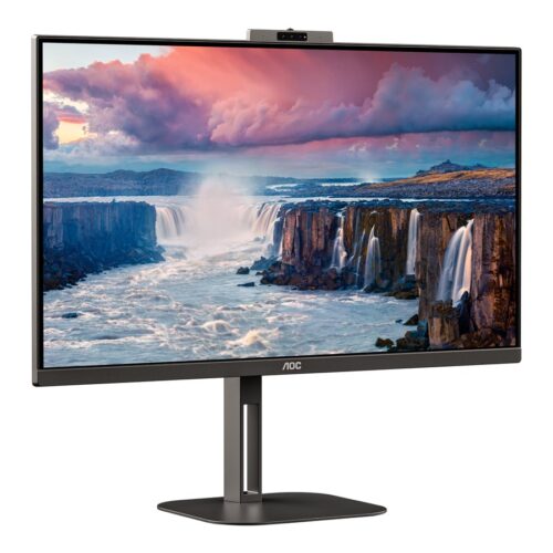 AOC Q27V5CW/BK Moniteur 27 » 2560 x 1440 QHD @ 75 Hz – IPS – 300 cd/m² HDMI, DisplayPort, USB-C – HP- WEBCAM