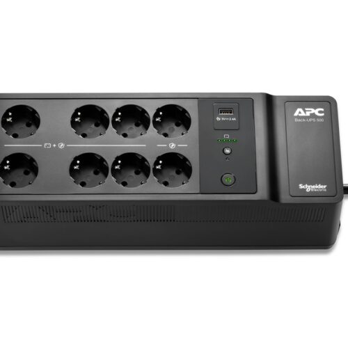 APC Back-UPS 500VA 8 schuko outlets 230V 1 USB charging port