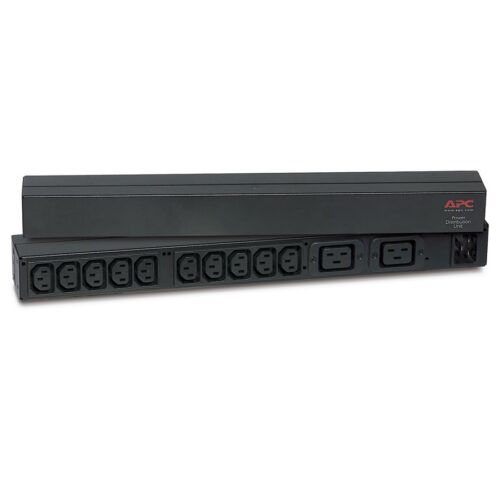 APC BANDEAU DE PRISES BASIQUES -IEC C20 EN ENTREE 10 SORTIE IEC C13 2 SORTIES IEC 19 – RACK 1U HORYSONTAL