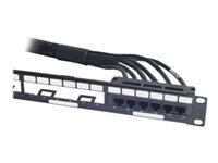 APC Data Distribution cable CAT6 UTP CMR 6XRJ-45 black 50FT 15.2M