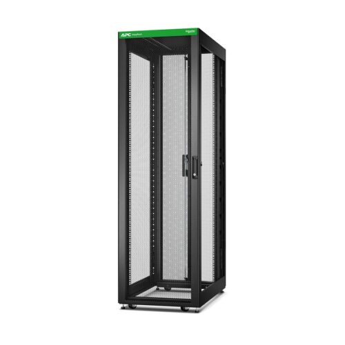 APC Easy Rack 42Ux600x1000 with Roof castors feet and 4Brackets No Side panels Bottom black