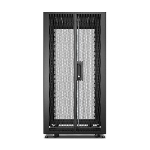 APC Easy Rack 600mm/24U/1200mm with Roof Side panel castors feet and 4 Brackets no Bottom black