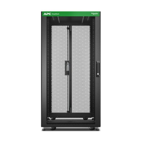 APC Easy Rack 600mm/24U/1200mm with Roof Side panel castors feet and 4 Brackets no Bottom black