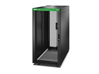 APC Easy Rack 600mm/24U/1200mm with Roof Side panel castors feet and 4 Brackets no Bottom black