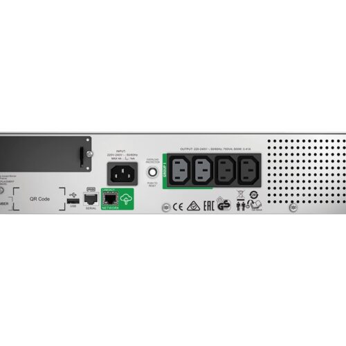 APC Smart-UPS 750VA LCD 230V RM 2U SmartSlot USB 5min Runtime 500W with SmartConnect
