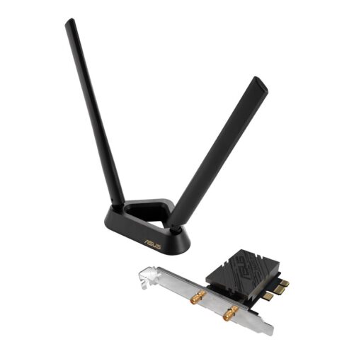 ASUS PCE-BE92BT WiFi 7 PCI-E Adapter with 2 external antennas and magnetized base