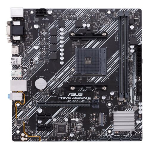 ASUS PRIME A520M-E/CSM AMD A520 Ryzen AM4 micro ATX motherboard with M.2 support 1Gb Ethernet HDMI/DVI/D-Sub SATA 6 Gbps USB 3.2