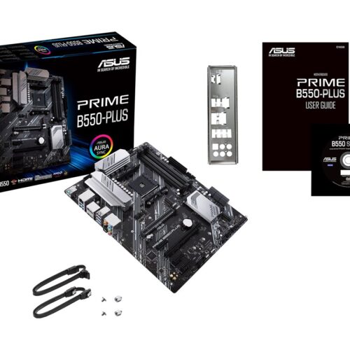 ASUS PRIME B550-PLUS AMD AM4 Socket ATX DDR4 3rd Gen AMD Ryzen Dual M.2 PCIe 4.0 1 Gb Ethernet USB 3.2 Gen 2 Type-A and Type-C