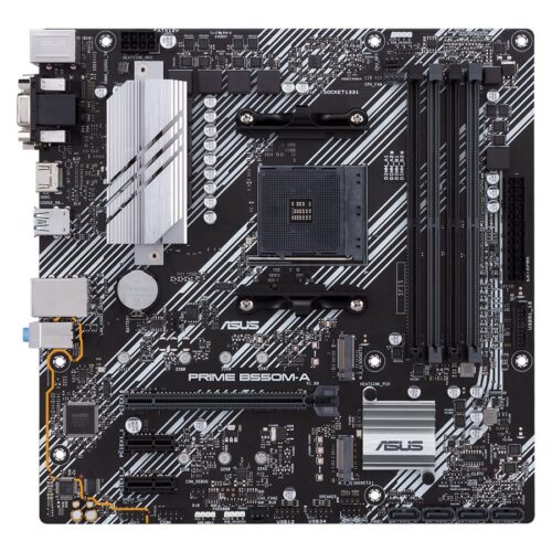 ASUS PRIME B550M-A mATX MB dual M.2 PCIe 4.0 1Gb Ethernet HDMI/D-Sub/DVI SATA 6Gbps USB3.2 Gen 2 Type-A
