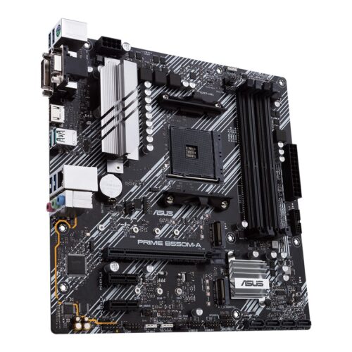 ASUS PRIME B550M-A mATX MB dual M.2 PCIe 4.0 1Gb Ethernet HDMI/D-Sub/DVI SATA 6Gbps USB3.2 Gen 2 Type-A
