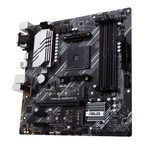 ASUS PRIME B550M-A mATX MB dual M.2 PCIe 4.0 1Gb Ethernet HDMI/D-Sub/DVI SATA 6Gbps USB3.2 Gen 2 Type-A