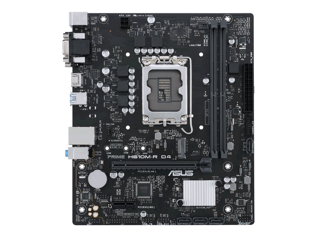 ASUS PRIME H610M-R D4 Intel H610 LGA 1700 2DDR4 1xPCIe 4.0/3.0 x16 1xM.2 4xSATA 6Gb/s 4xUSB 3.2 microATX MB