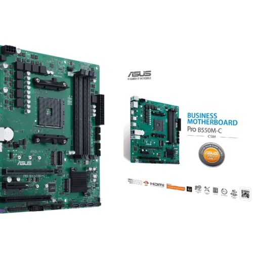 ASUS PRO B550M-C/CSM AMD B550 Socket AM4 ErP Ready 4DDR4 Dual channel microATX MB
