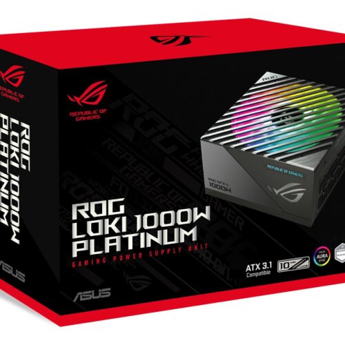 ASUS ROG Loki SFX-L 1000W Platinum Power Supply Unit 80 Plus Platinum ARGB Fan Aura Sync PCIe Gen 5.0 Ready ATX 3.0 Compatible