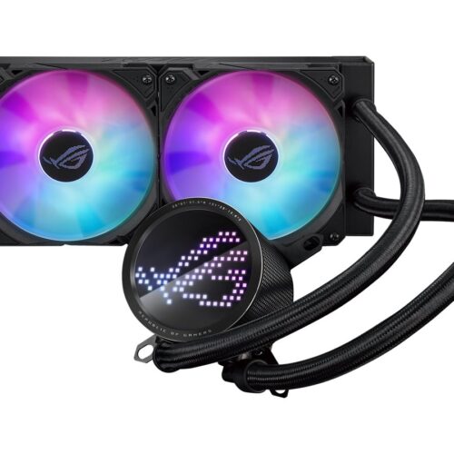 ASUS ROG RYUO III 240 ARGB all-in-one CPU liquid cooler with Asetek 8th gen pump solution and Anime Matrix LED Display