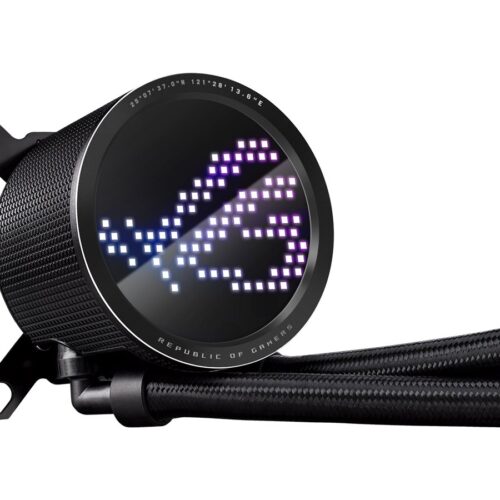 ASUS ROG RYUO III 240 ARGB all-in-one CPU liquid cooler with Asetek 8th gen pump solution and Anime Matrix LED Display