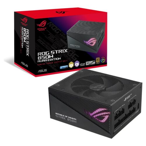 ASUS ROG Strix 850W Gold Aura Edition Fully Modular Power Supply 80+ Gold Certified ATX 3.0 Compatible PCIe Gen 5.0