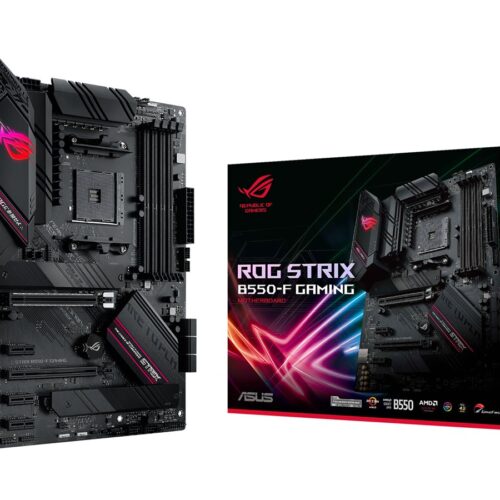 ASUS ROG STRIX B550-F GAMING ATX MB PCIe 4.0-ready dual M.2 USB3.2 Gen 2 Type-C plus HDMI2.1 and DisplayPort1.2 output support