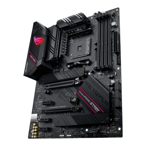 ASUS ROG STRIX B550-F GAMING ATX MB PCIe 4.0-ready dual M.2 USB3.2 Gen 2 Type-C plus HDMI2.1 and DisplayPort1.2 output support