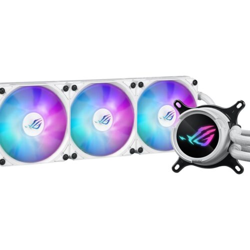 ASUS ROG Strix LC III 360 ARGB WHT all-in-one CPU liquid cooler with 360 rotatable water block Premium ROG ARGB fans
