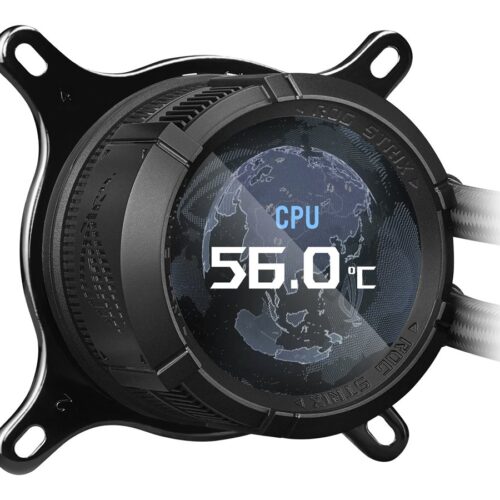ASUS ROG Strix LC III ARGB LCD all-in-one CPU liquid cooler with 2.1 IPS LCD Aseteks new Gen7 v2 pump and premium ROG ARGB fans