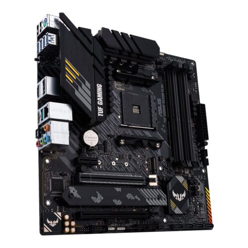 ASUS TUF GAMING B550M-PLUS mATX MB PCIe 4.0 dual M.2 10 DrMOS power stages 2.5Gb Ethernet HDMI DisplayPort SATA 6Gbps