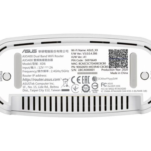 ASUS ZenWiFi AX XD6 Tri Band Mesh WiFi 6 System 1 Pack White