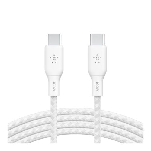 BELKIN 100w USB-C to USB-C Braided Cable 2M White