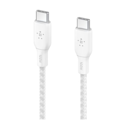 BELKIN 100w USB-C to USB-C Braided Cable 3M White