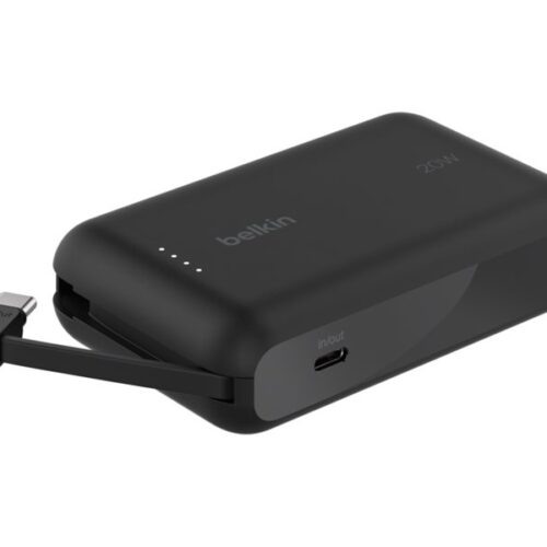 BELKIN 10k PD20w Integrated USB-C Cable Power Bank Black