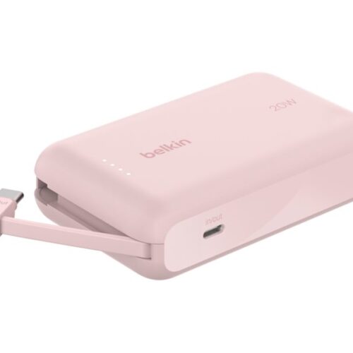 BELKIN 10k PD20w Integrated USB-C Cable Power Bank Pink