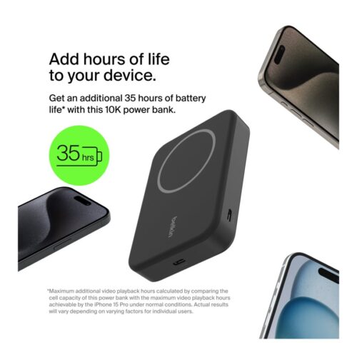 BELKIN 10k Qi2 MagSafe Compatible Powerbank with kickstand