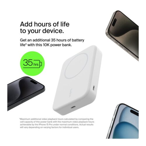 BELKIN 10k Qi2 MagSafe Compatible Powerbank with kickstand