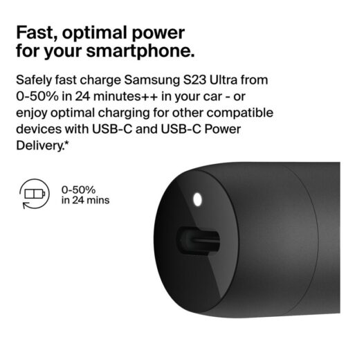 BELKIN 30W USB PD Car Charger With PPS W/PVC C-C 1M BLK